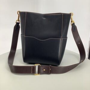 Elegant Black and Brown Crossbody Bag